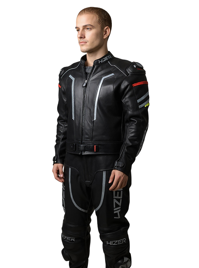 Комбинезон мотоциклетный (кожа) HIZER CE-1070 Gray (XL)