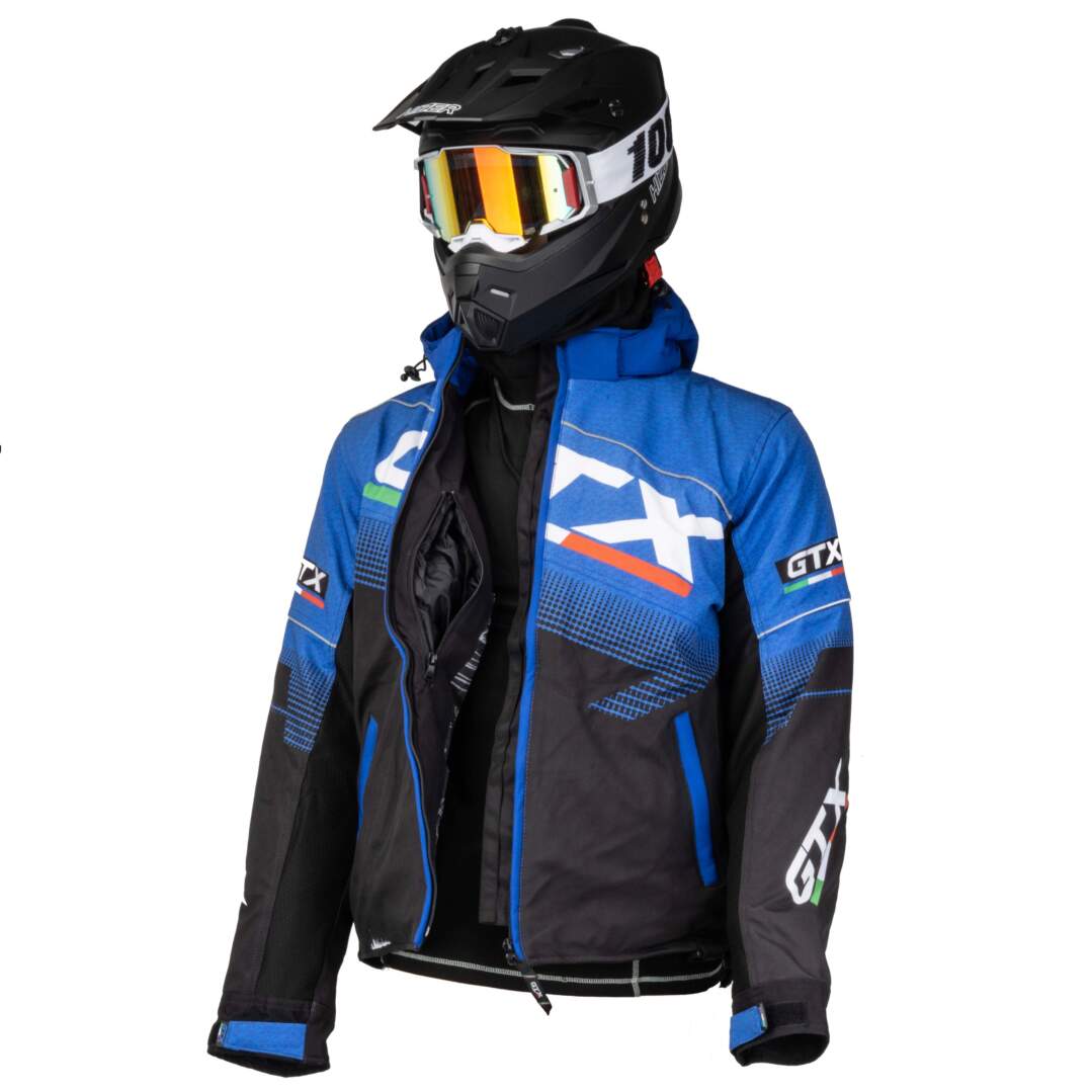 Куртка для снегохода GTX №1 black-blue (текстиль) (L)