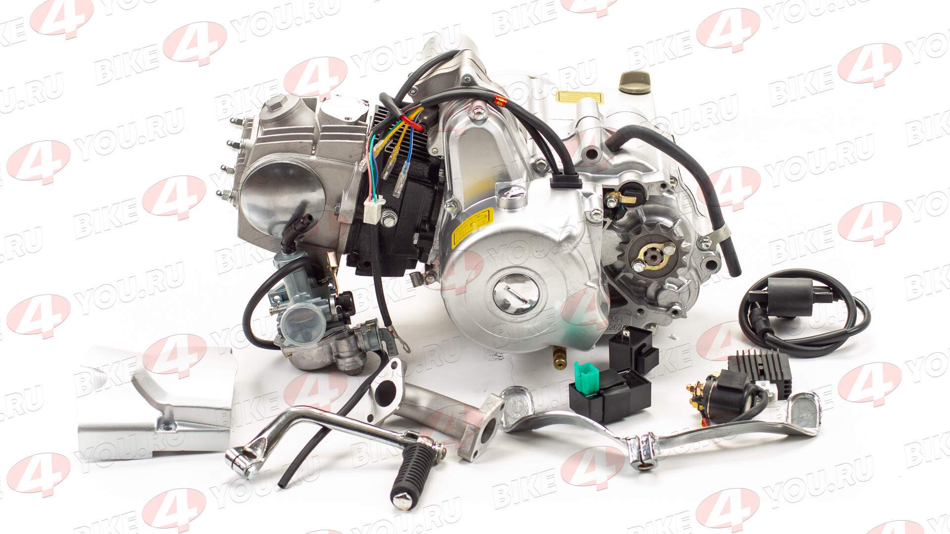 Двигатель 110см3 152FMH (52.4x49.5) полуавтомат, 4 ск, стартер сверху Двигатель 110см3 152FMH (52.4x49.5) полуавтомат, 4 ск, стартер сверху